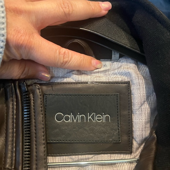 Men’s, Calvin Klein, vegan leather moto jacket // XL // espresso brown // NWT - Picture 5 of 6